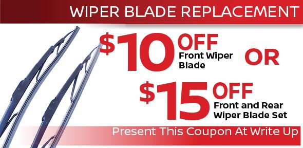 Wiper Blade Service Coupon, Albuquerque Automotive Service Special. If no image displays, this offer has ended. Wiper Blade Coupon, Albuquerque Nissan Service Special. If no image displays, this offer has ended.