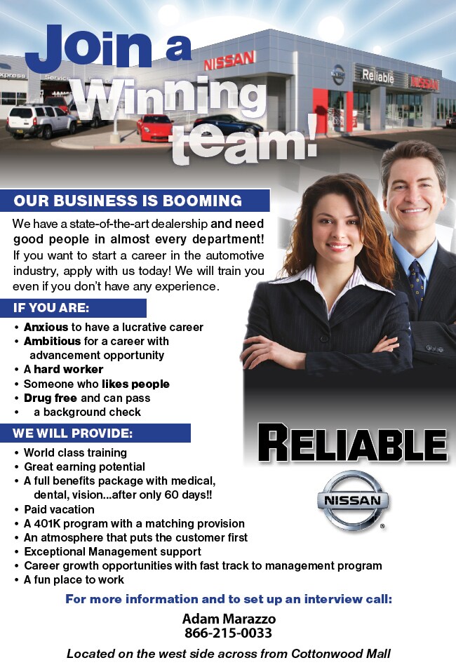 Join the Reliable Nissan Team