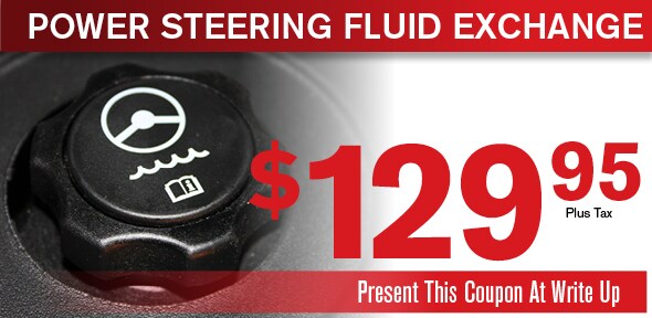 Power Steering Fluid Exchange Service Coupon, Albuquerque Automotive Service Special. If no image displays, this offer has ended. Power Steering Fluid Exchange Service Coupon, Albuquerque Nissan Service Special. If no image displays, this offer has ended.