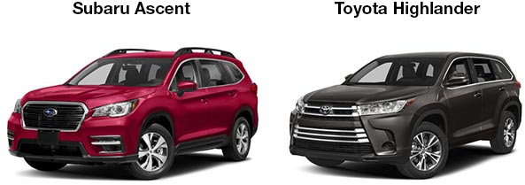 2019 Subaru Ascent vs 2019 Toyota Highlander