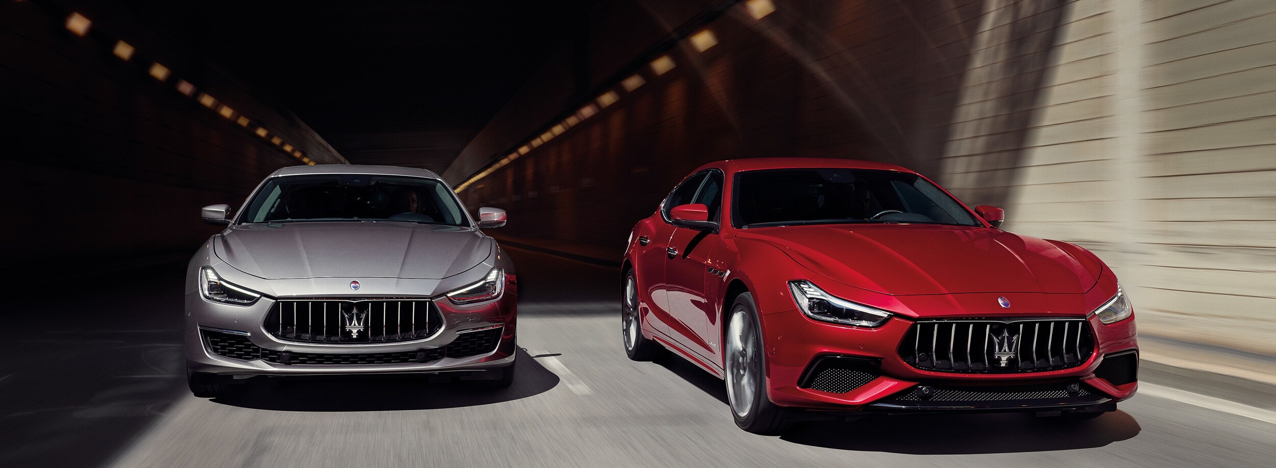 Maserati Ghibli Sedans driving through tunnel