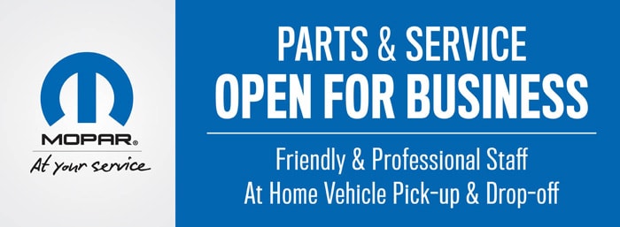 Parts and Service Open for Business