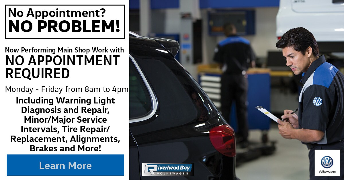 Now Performing Main Shop Work with No Appointment Required