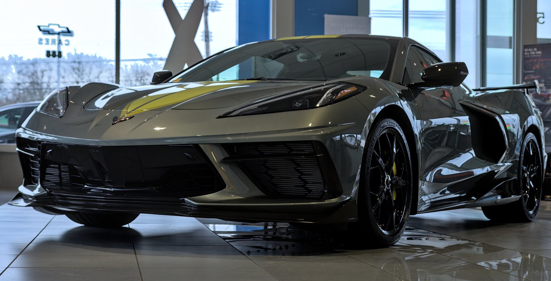 Photo of Chevrolet Corvette on showroom floor of RK Chevrolet