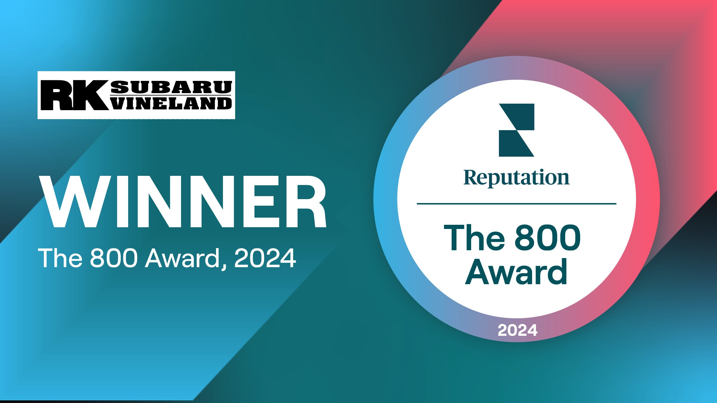 RK Subaru Rep 800 Award