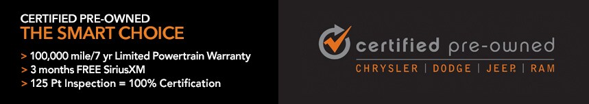 Certified Pre-Owned Chrysler dodge Jeep and RAM vehicles at Robert's Chrysler Dodge RAM in Meriden, CT