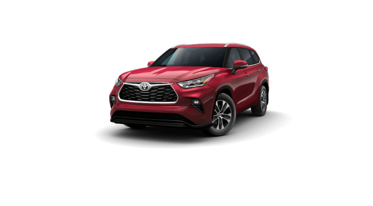 2020 Toyota Highlander A red 2020 Toyota Highlander