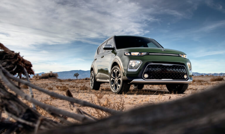 2020 Kia Soul Parked in the Desert