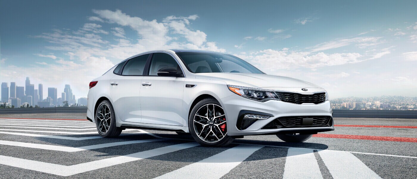 2020 Kia Optima parked outside a city