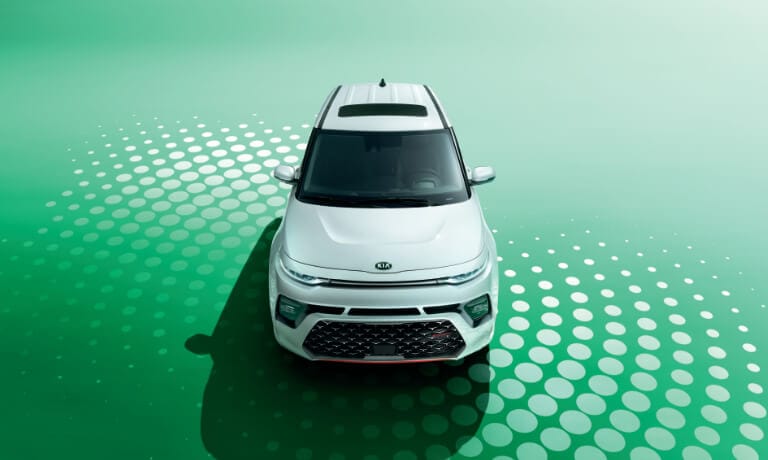 2020 Kia Soul on green background