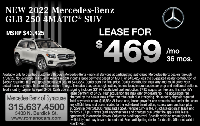 New 2022 Mercedes-Benz GLB 250 Leases