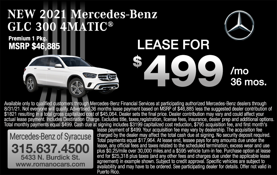 New 2021 Mercedes GLC 300 4MATIC Leases New 2021 Mercedes GLC 300 4MATIC Leases