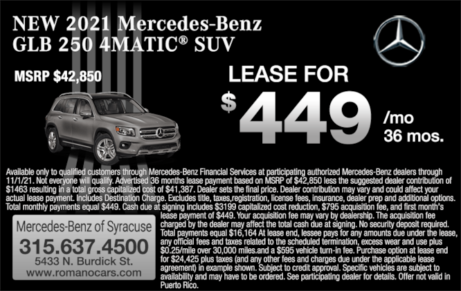 New 2021 Mercedes-Benz GLB 250 Lease
