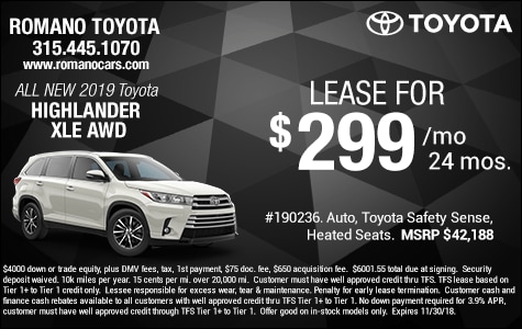 New 2019 Toyota Highlander Leases New 2019 Toyota Highlander Leases