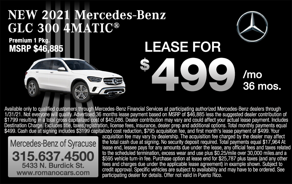 New 2021 Mercedes GLC 300 4MATIC Leases New 2021 Mercedes GLC 300 4MATIC Leases