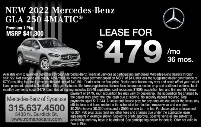 New 2022 Mercedes-Benz GLA 250 Leases New 2022 Mercedes-Benz GLA 250 Leases