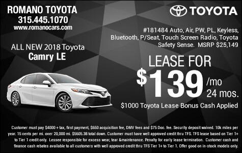 New 2018 Toyota Camry LE Sedan Lease Specials