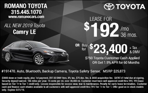 New 2019 Toyota Camry LE Leases E. Syracuse New 2019 Toyota Camry LE Leases E. Syracuse