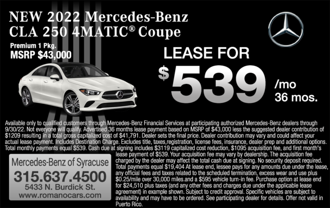 New 2022 Mercedes-Benz CLA 250 4MATIC Coupe New 2022 Mercedes-Benz CLA 250 4MATIC Coupe