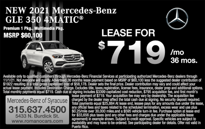 New 2021 Mercedes-Benz GLE 350 4MATIC Leases