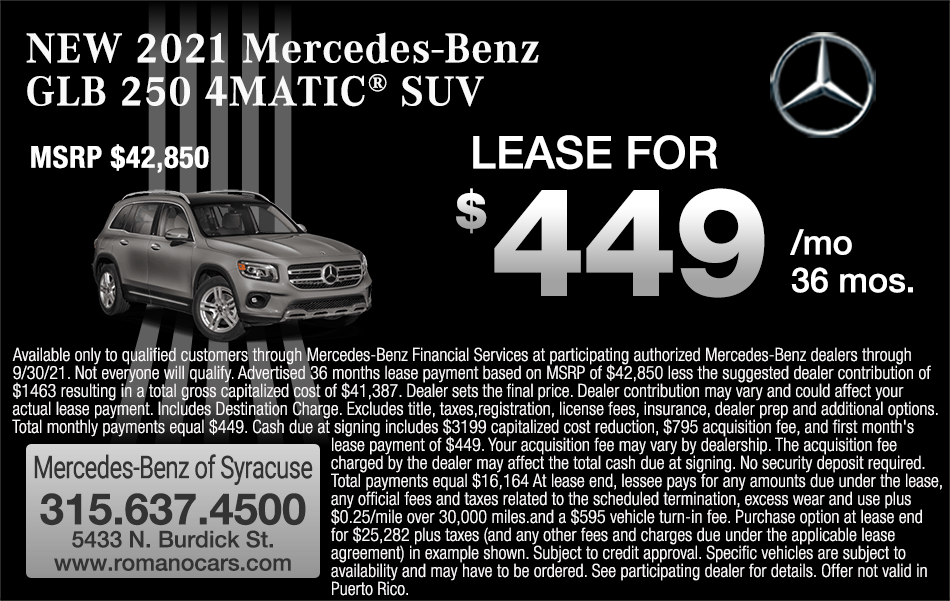 New 2021 Mercedes-Benz GLB 250 Lease