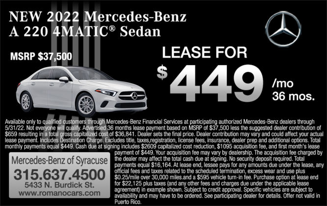 New 2022 Mercedes-Benz A 220 Leases New 2022 Mercedes-Benz A 220 Leases