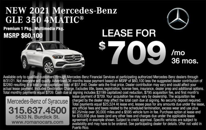 New 2021 Mercedes-Benz GLE 350 4MATIC Leases