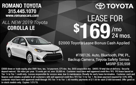 New 2019 Toyota Corolla LE Leases E. Syracuse New 2019 Toyota Corolla LE Leases E. Syracuse