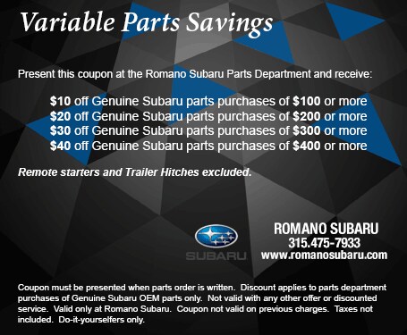 Subaru Parts Discount Coupon Romano Subaru Subaru Parts Discount Coupon Romano Subaru Syracuse