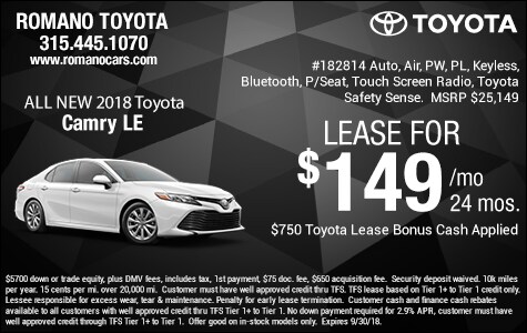 New 2018 Toyota Camry LE Leases E. Syracuse New 2018 Toyota Camry LE Leases E. Syracuse