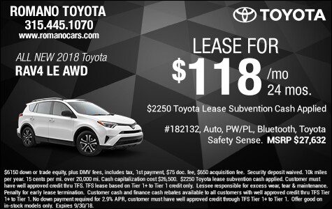 New 2018 Toyota Rav4 LE AWD Leases E. Syracuse New 2018 Toyota Rav4 LE AWD Leases E. Syracuse