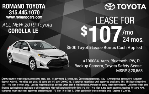 New 2019 Toyota Corolla LE Leases E. Syracuse New 2019 Toyota Corolla LE Leases E. Syracuse