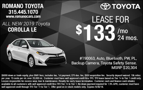 New 2019 Toyota Corolla LE Leases E. Syracuse New 2019 Toyota Corolla LE Leases E. Syracuse