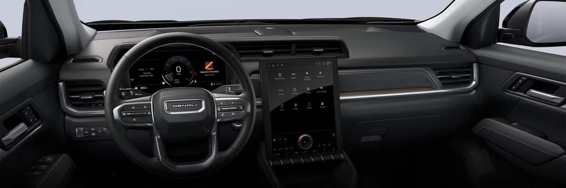Interior of the 2026 GMC Terrain, highlighting the advanced display.