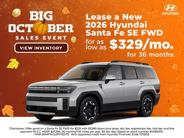 2025 Hyundai Santa Fe SE FWD lease special