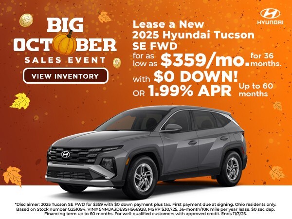 2025 Hyundai Tucson SE FWD lease special in Akron, OH