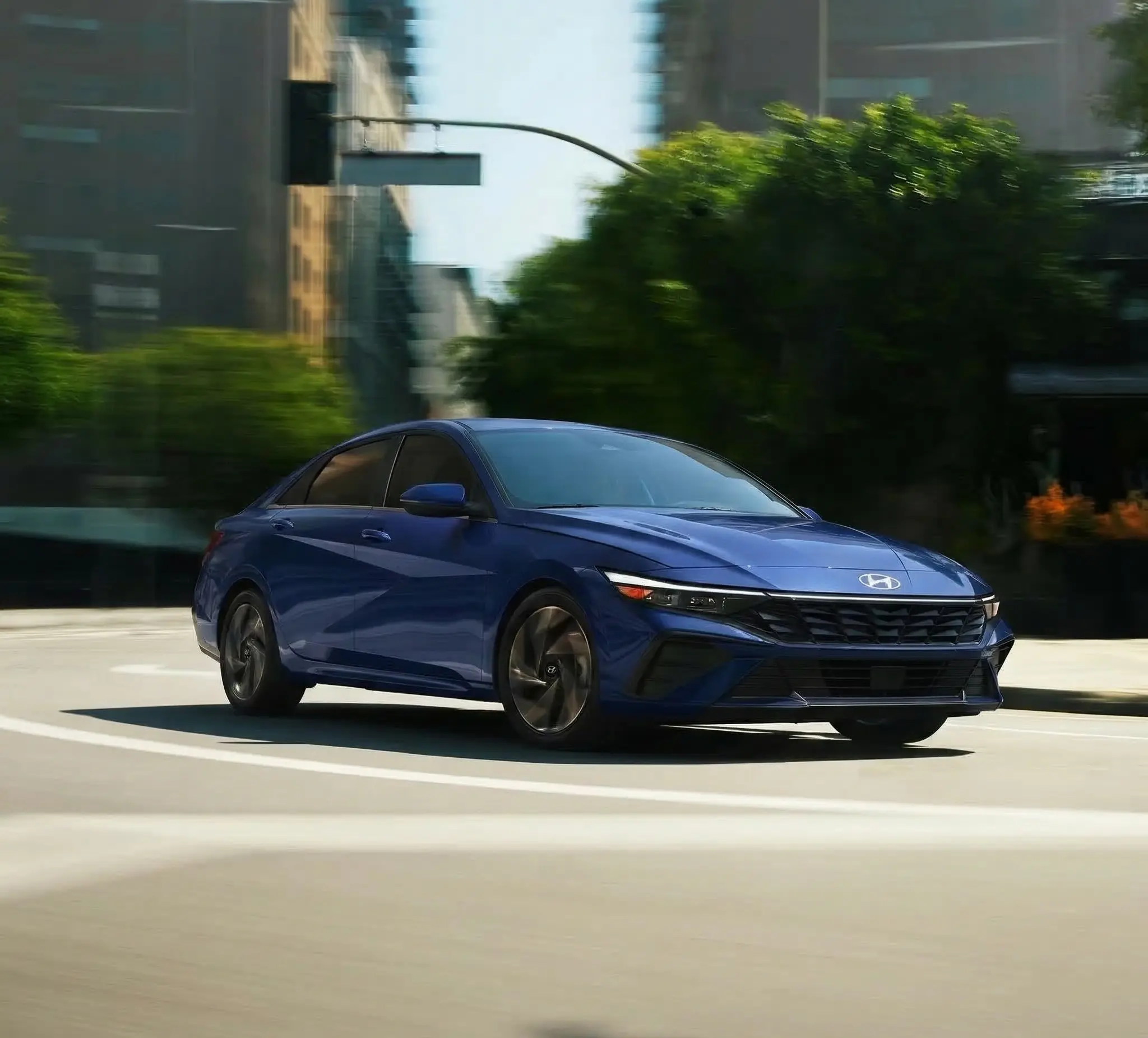 2026 Hyundai Elantra Hybrid Blue Sedan