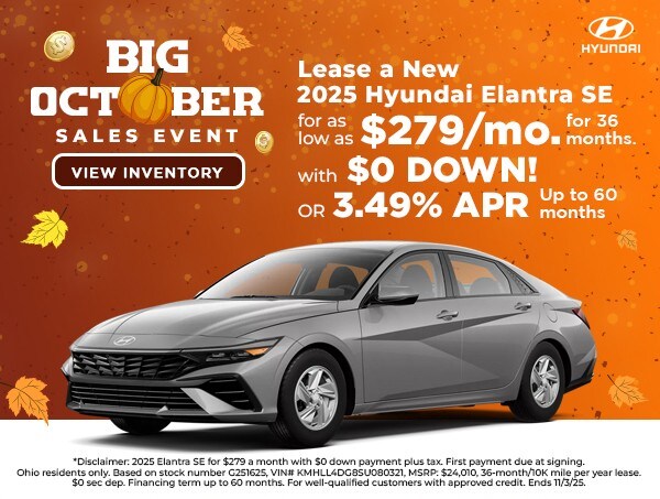 2025 Hyundai Elantra SE lease deal in Akron, OH