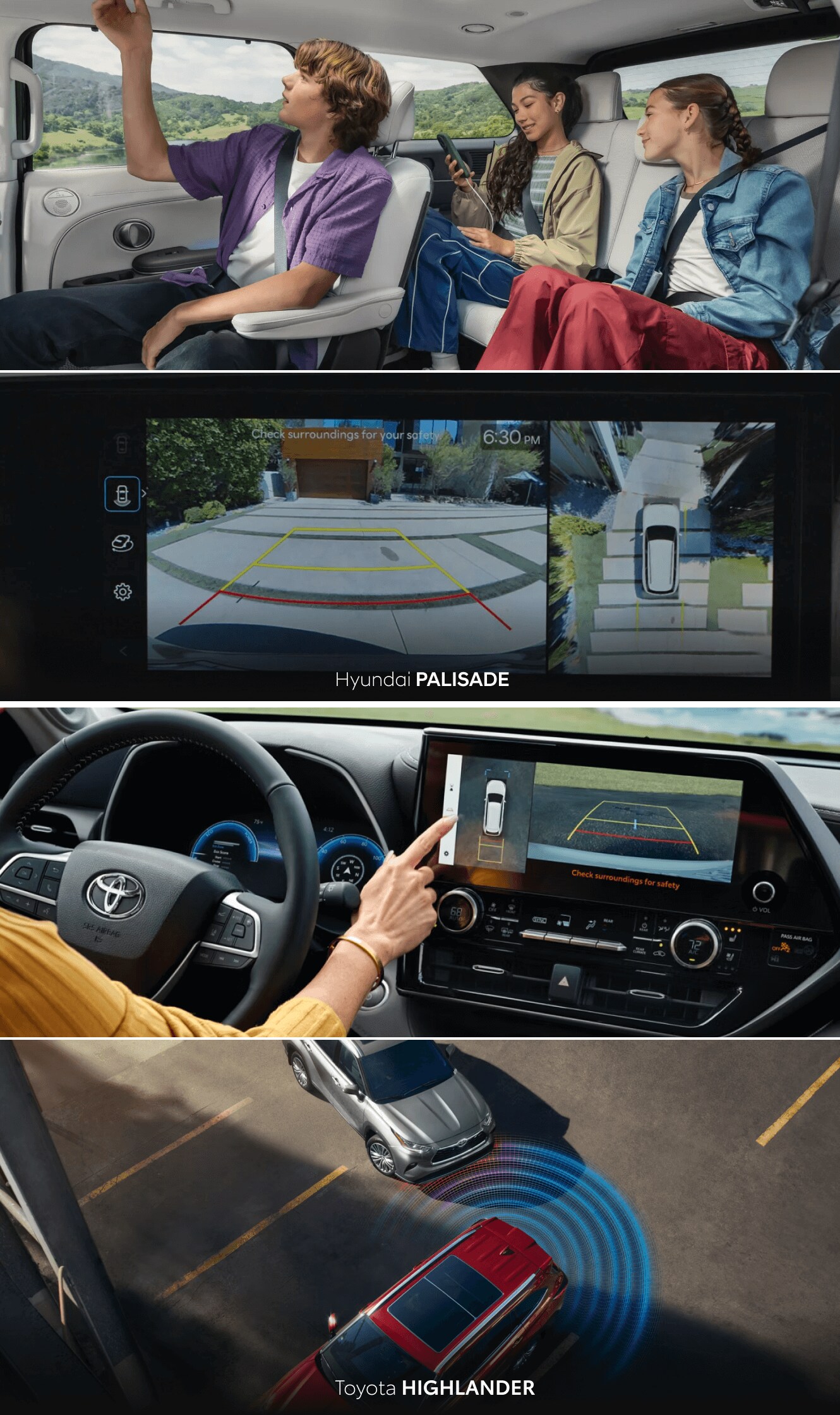 Hyundai Palisade vs. Toyota Highlander Safety