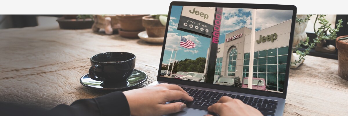 Jeep Shop at Home Program NJ person shopping on computer