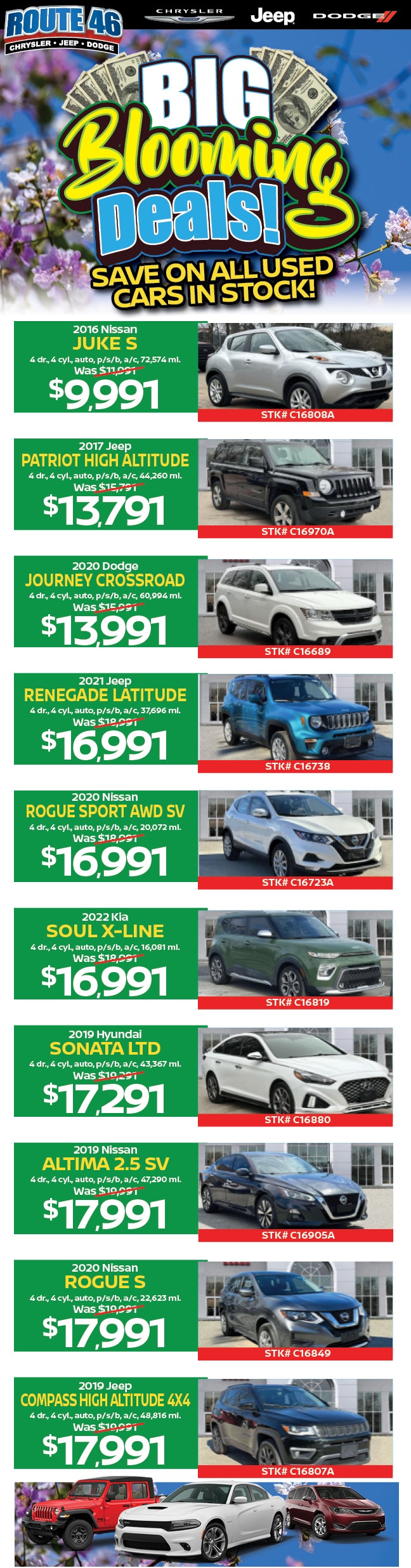 Pre Owned Specials Route 46 Chrysler Jeep Dodge Ram