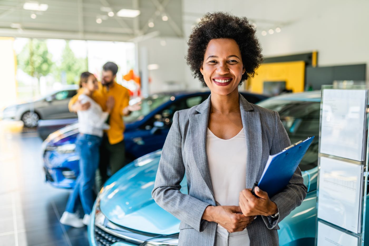 Finance Team Female car sales representative
