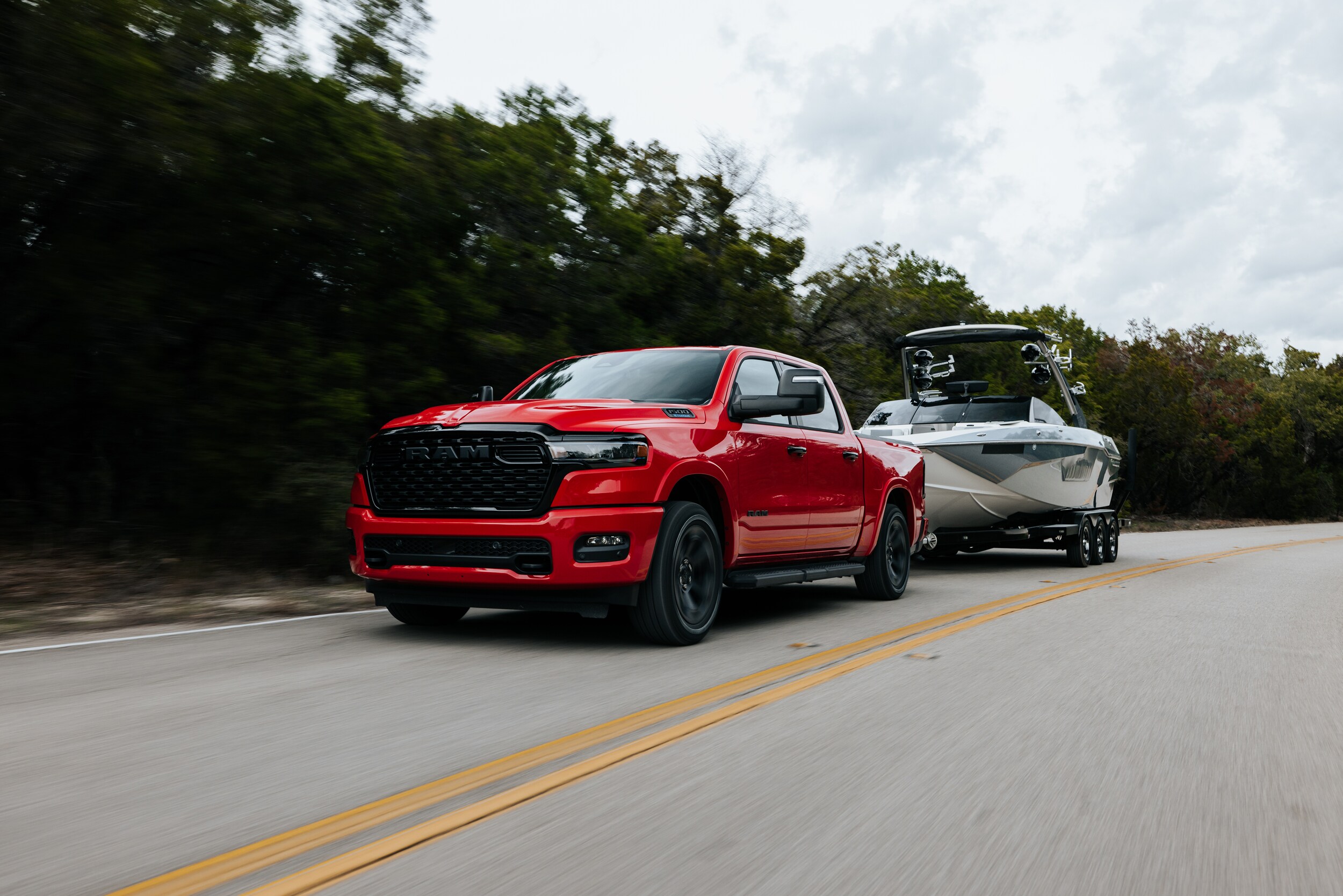 Ram 1500 going down the road