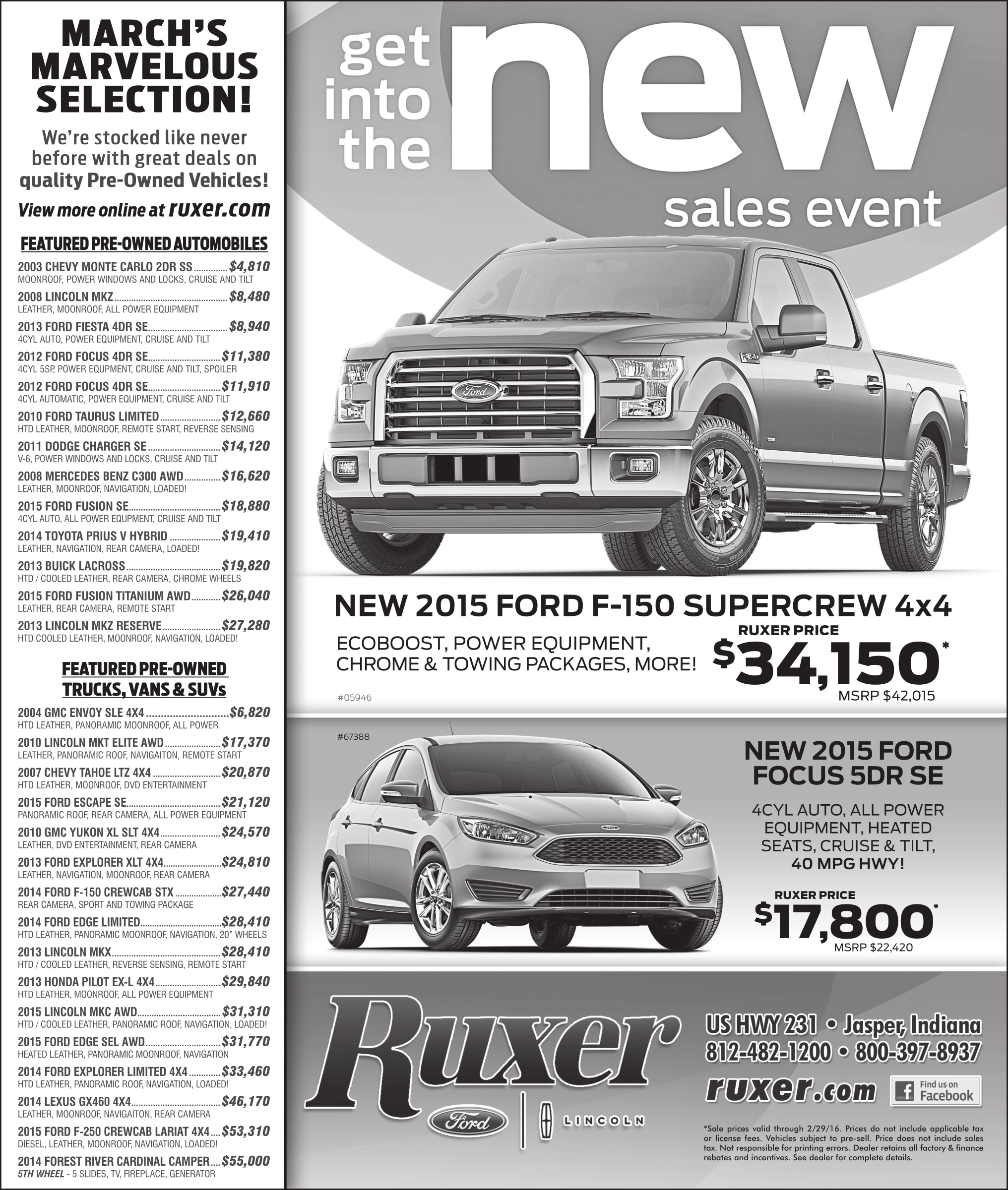 Ruxer Ford Lincoln Inc. New Ford dealership in Jasper, IN 47546
