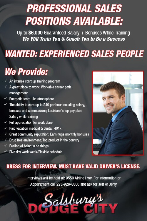 Sales Team Openings