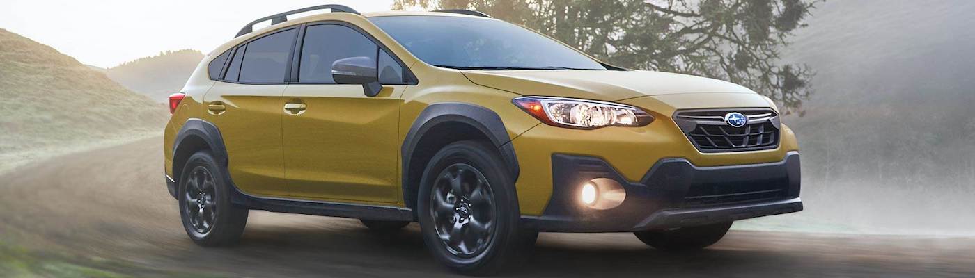2021 Subaru Crosstrek driving on a dirt road