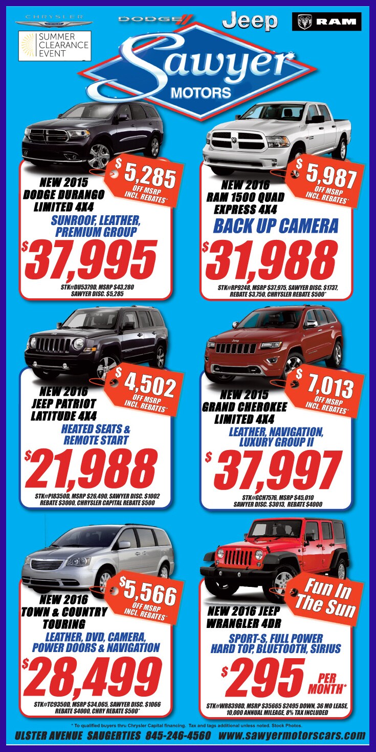Sawyer Motors New Chrysler, Dodge, Jeep, Ram dealership in Saugerties