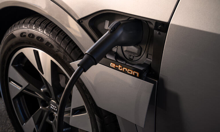 2023 Audi e-tron Sportback exterior charging closeup