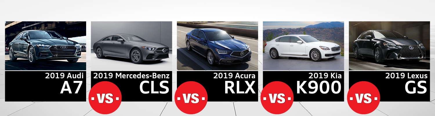 2019 Audi A7 vs Mercedes-Benz CLS vs Acura RLX vs Kia K900 vs Lexus GS