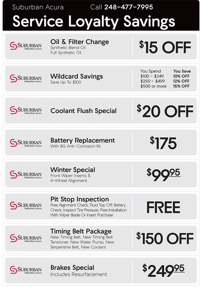 Acura Service Offers